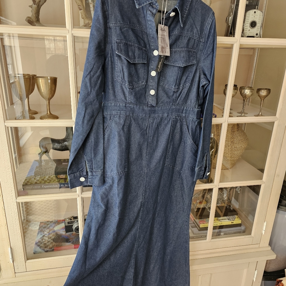 OSROSY Denim Long Sleeve Dress - Picture 8 of 12